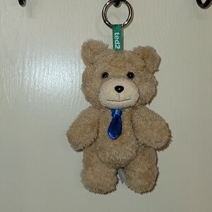 Ted2 Plush Bear With Blue Tie Keychain/Bag Charm